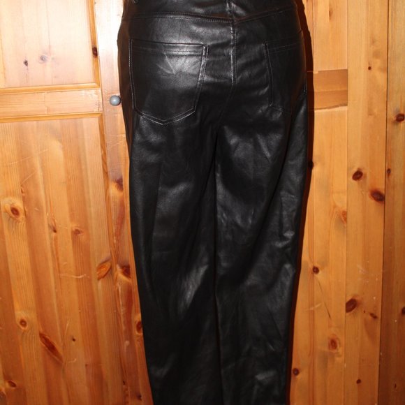 Shine Star NWT Super High Waist Skinny Ankle Leatherette Pants Black Siz… - Picture 7 of 13